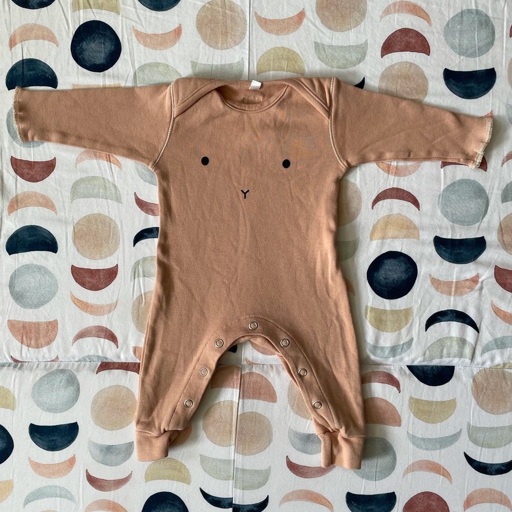 Organic Zoo Bunny Playsuit, Clay